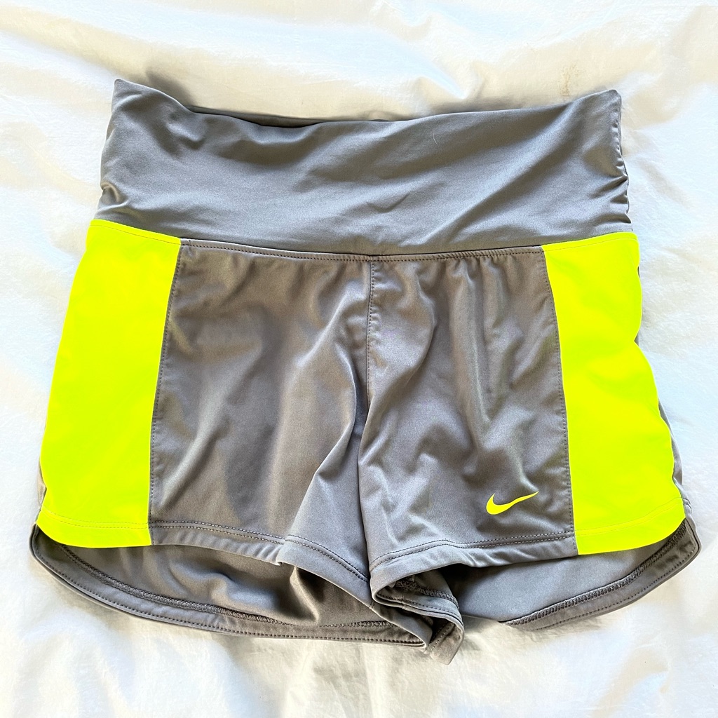 Nike Dri Fit Gray & Green Running Shorts
